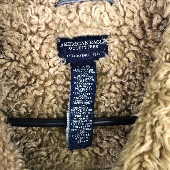 AMERICAN Eagle Suede Denim Look Jacket - Picture 4 of 6